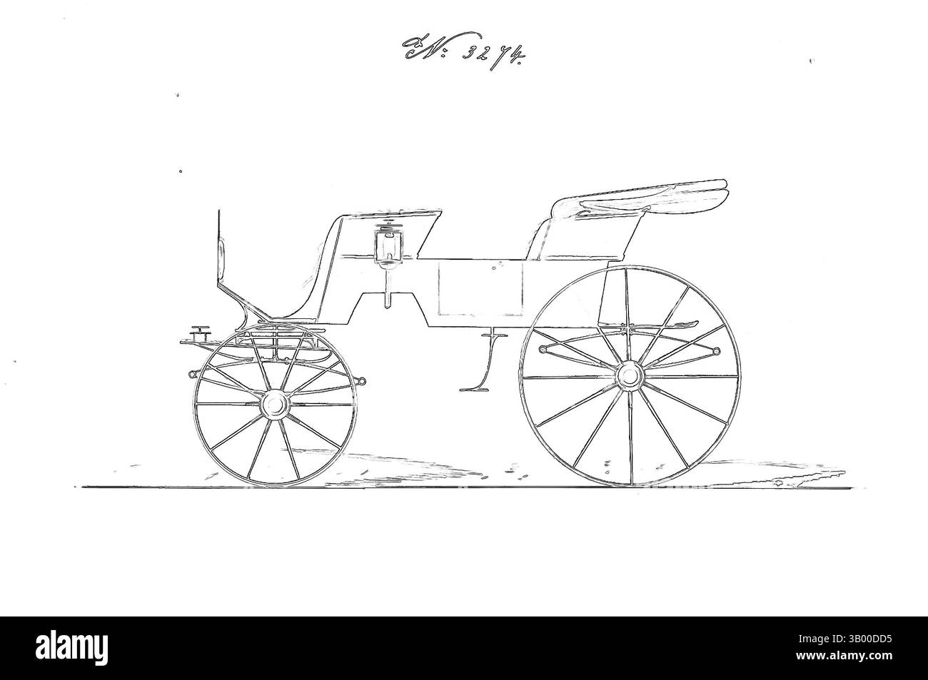 Ein Vintage-Wagen mit komplizierten Radmotiven, akzentuiert durch einen leuchtenden Umriss und einen lebendigen, abstrakten Hintergrund. Klassische Kunst mit einem modernen Touch, neu interpretiert von Artotop Stockfoto