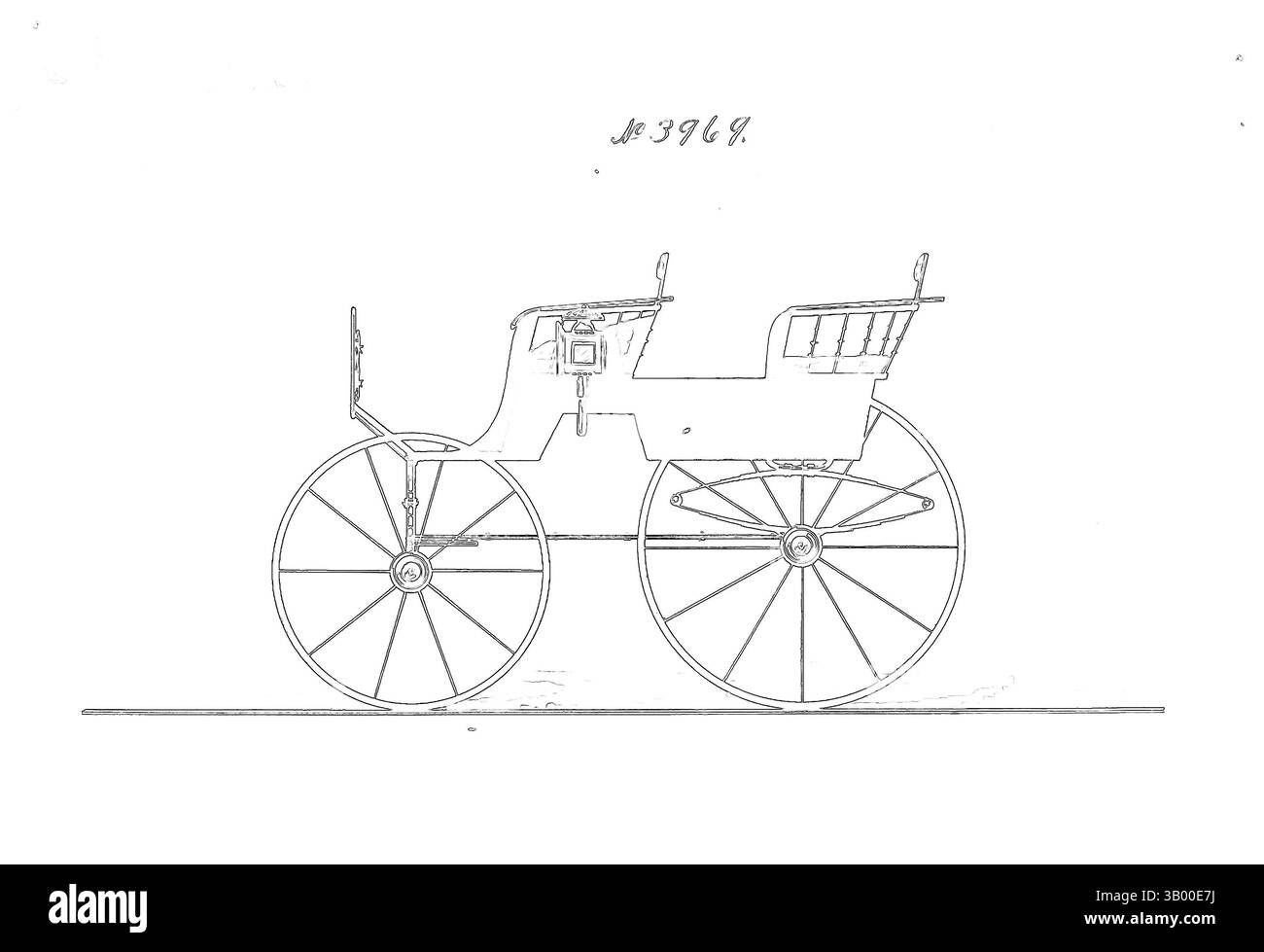 Ein Vintage-Wagen ist elegant umrissen und präsentiert seine klassischen Räder und detaillierten Sitze vor einem lebendigen, abstrakten Hintergrund. Klassische Kunst mit modernem Touch, neu interpretiert von Artotop Stockfoto