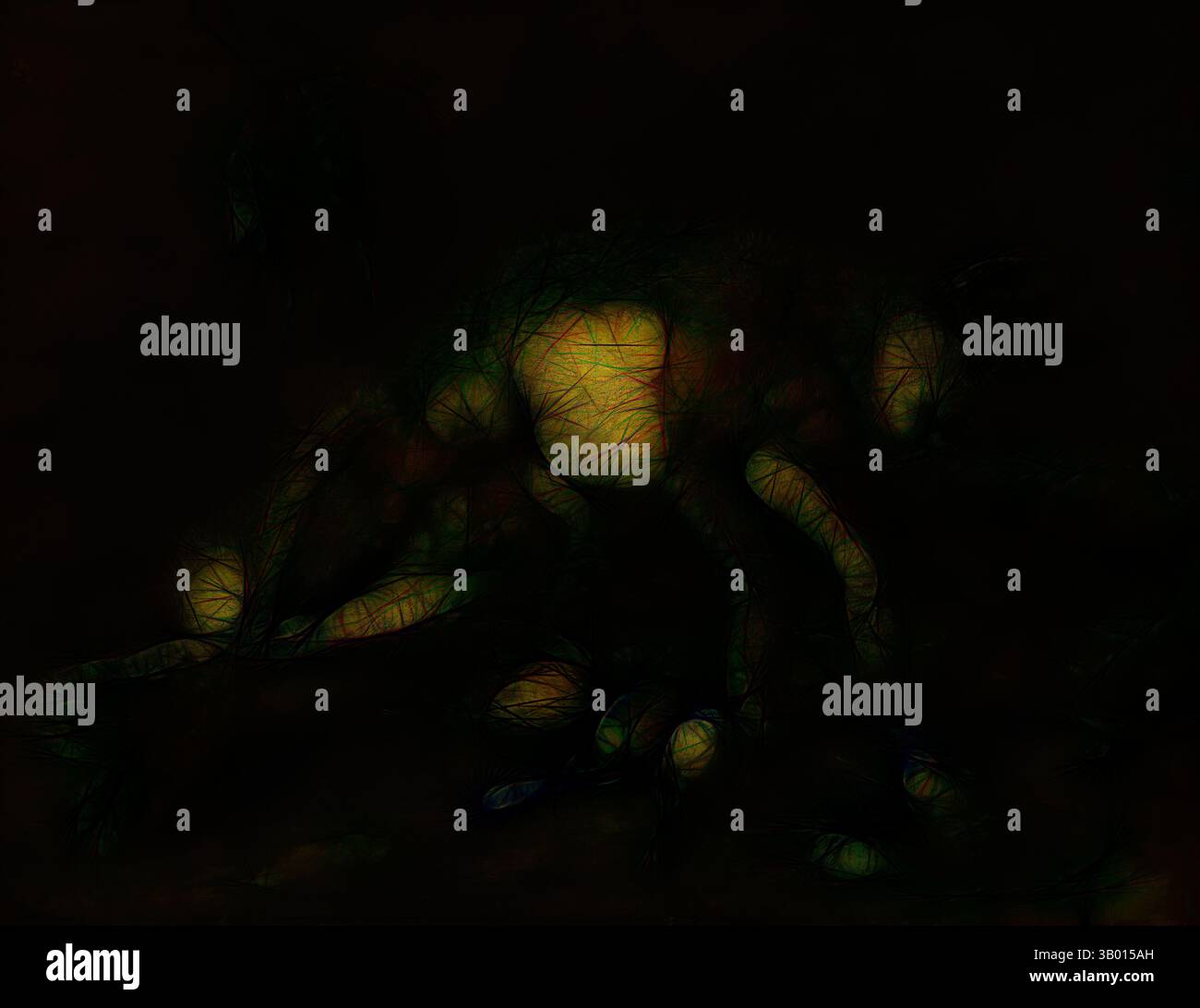 Eine abstrakte Darstellung einer Kreatur in verworrenen Formen und gedämpften Tönen, die ein Gefühl von Mysterium und Tiefe weckt. Klassische Kunst mit einem modernen Twist, neu interpretiert von Artotop Stockfoto