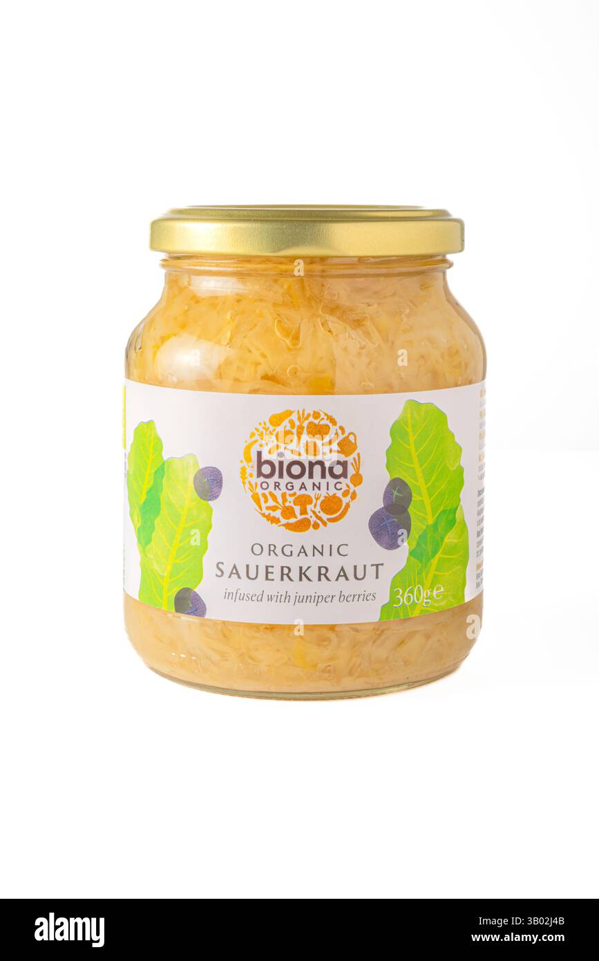 Biona Organic Sauerkraut im Glas - fermentiertes Kohl Produkt von Biona Organic Stockfoto
