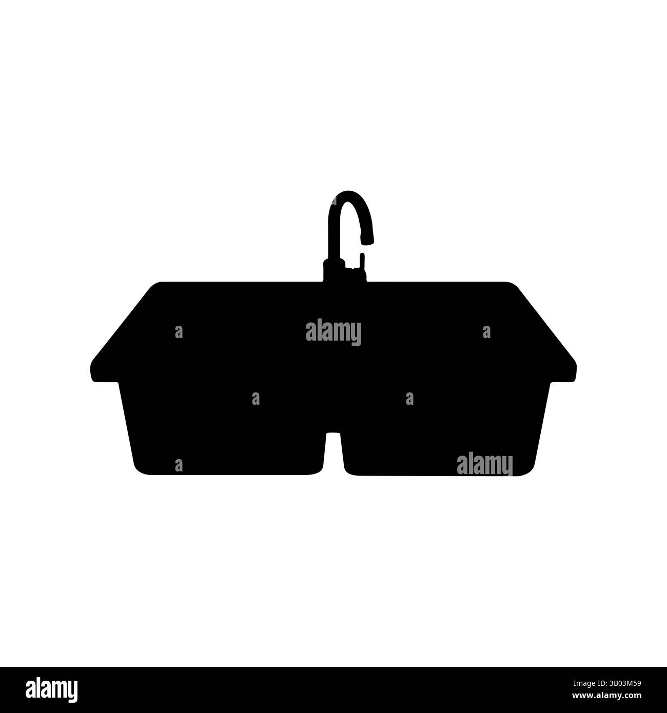 Küchenspüle Silhouette Vektor flache Illustration Design. Stock Vektor