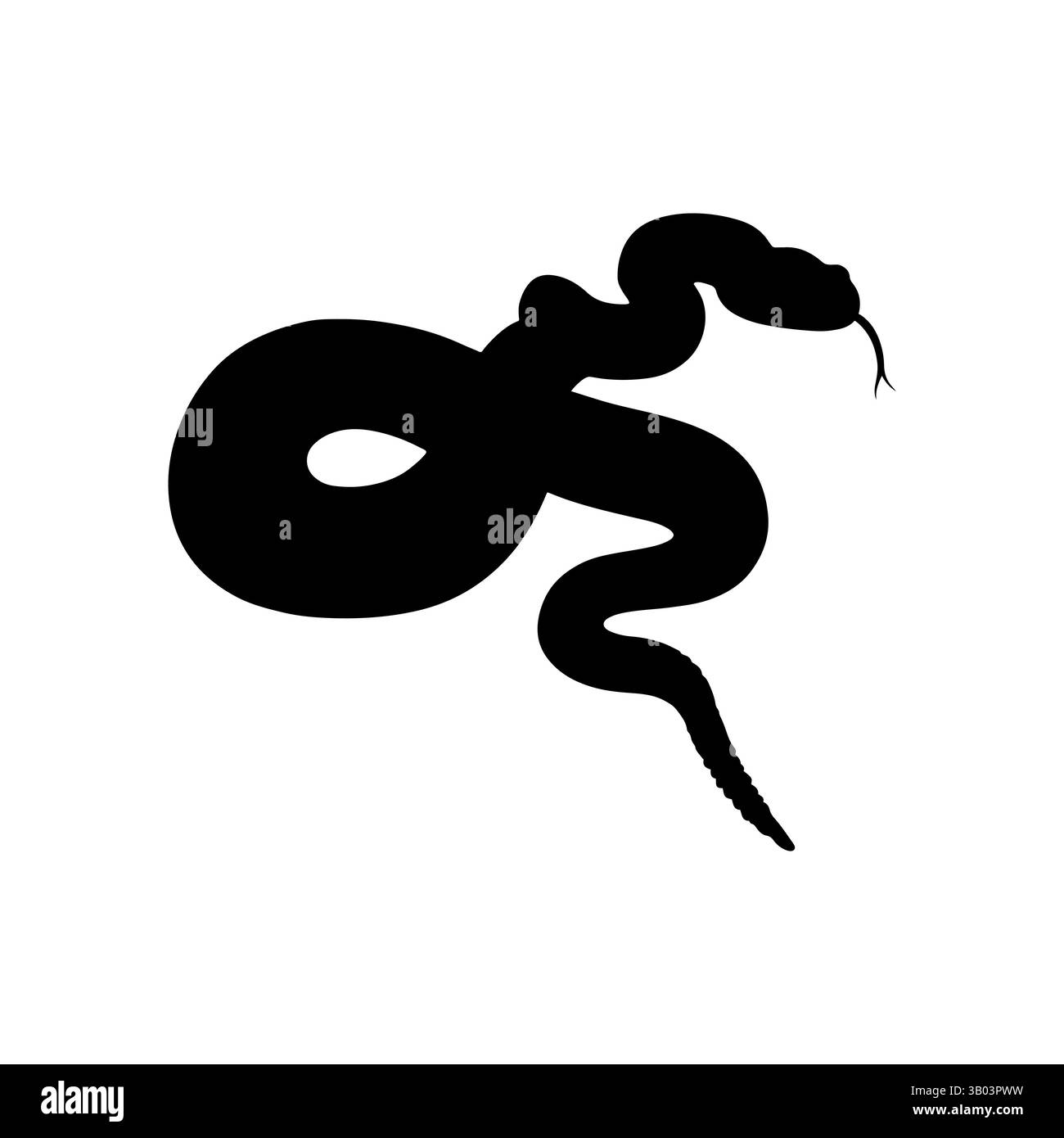 Klapperschlange Silhouette Vektor flache Illustration Design. Stock Vektor