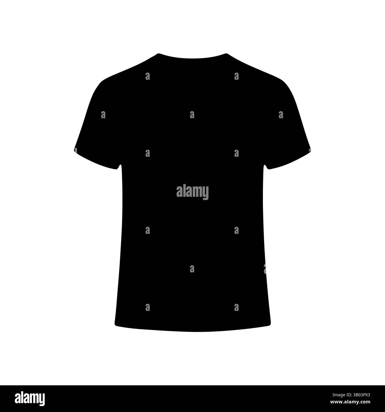 Schwarzes T-Shirt Kurzarm Silhouette Vektor flache Illustration Design. T-Shirt-Symbol. Stock Vektor