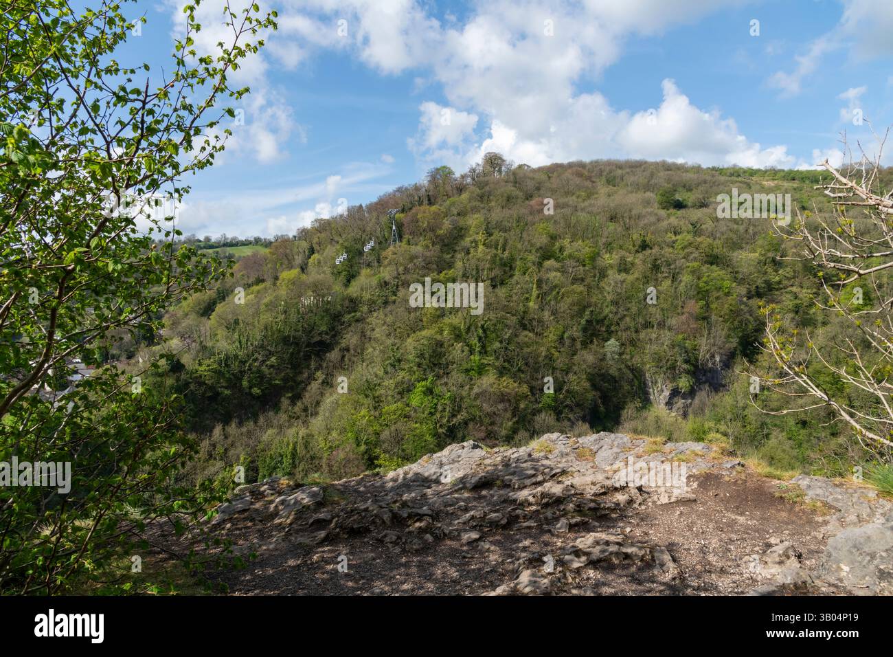 Blick vom High Tor Grounds in Matlock Bath, Derbyshire, England. Stockfoto