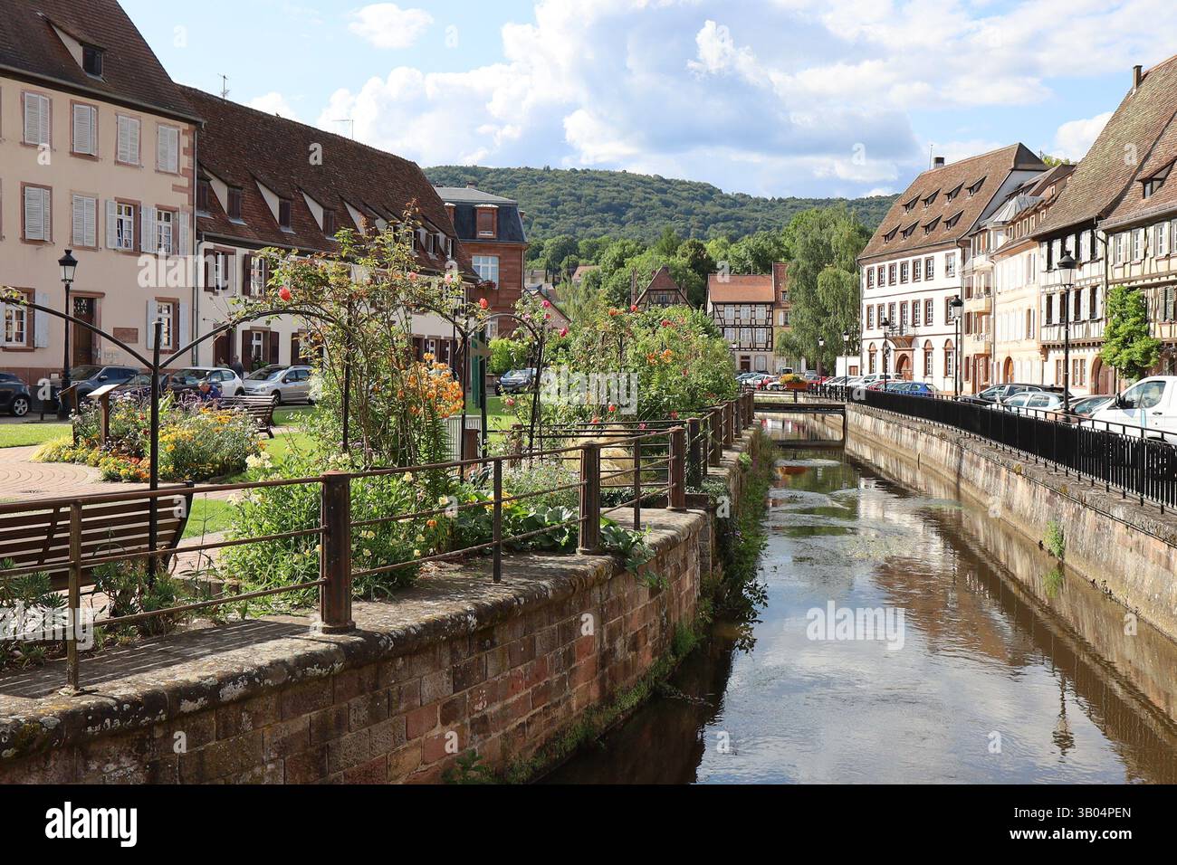 Der Fluss lauter in der Stadt, Wissembourg Stadt, Département Bas Rhin, Frankreich Stockfoto