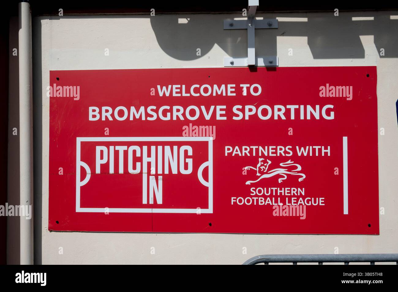 Bromsgrove Sporting FC-Zeichen, Bromsgrove, Worcestershire, England, Großbritannien Stockfoto
