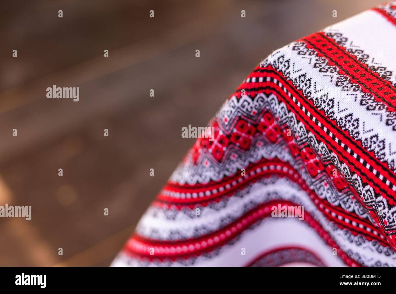 Textur der traditionellen ukrainischen Tischdecke Stockfoto