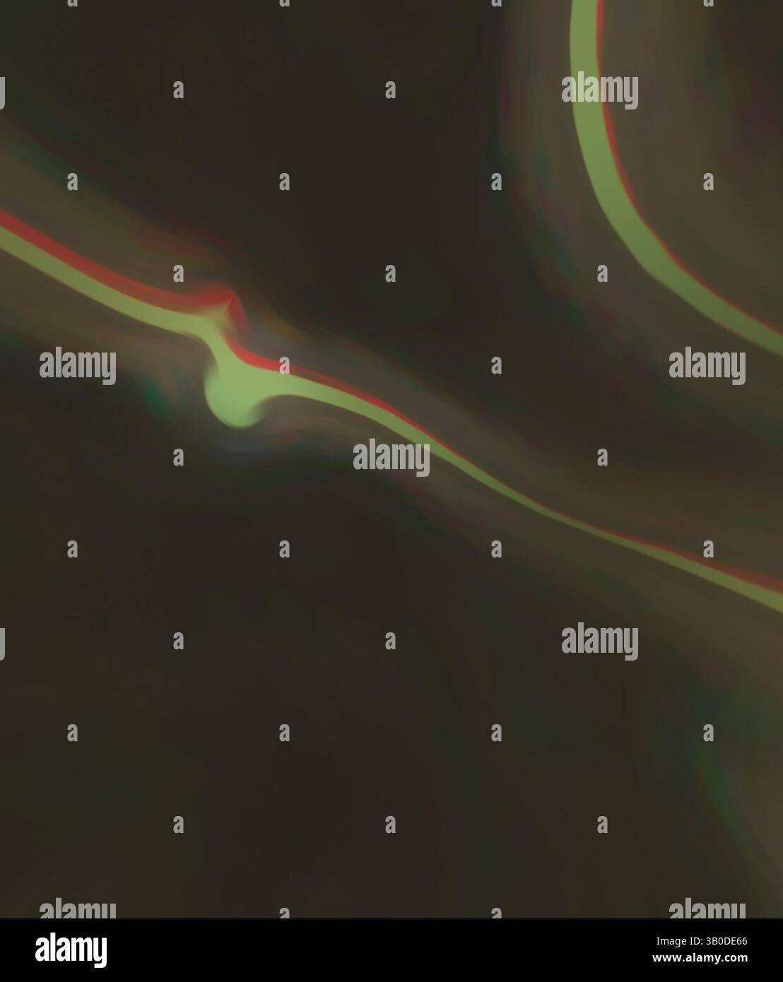 Eine fließende Zusammensetzung aus wirbelnden Linien und weichen Gradienten, die ein Gefühl von Bewegung und Tiefe hervorrufen. Grüne und rote Anklänge ziehen sich durch dunkle Töne und schaffen einen auffälligen Kontrast, der den Blick auf sich zieht. Eine kreisförmige Abstraktion mit komplizierten, leuchtenden Linien und Formen, die sich miteinander verflechten und verbinden und ein Gefühl von Tiefe und Bewegung schaffen. Klassische Kunst mit einem modernen Twist von Artotop, transformierte französische Stoffe, erste Hälfte des 19. Jahrhunderts, klassische Kunst mit einem modernen Twist von Artotop Stockfoto