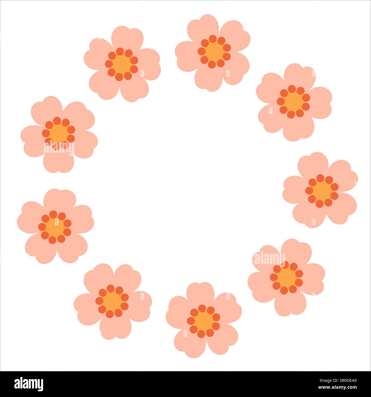 Kranz mit einfachen Rosenblüten Stock Vektor