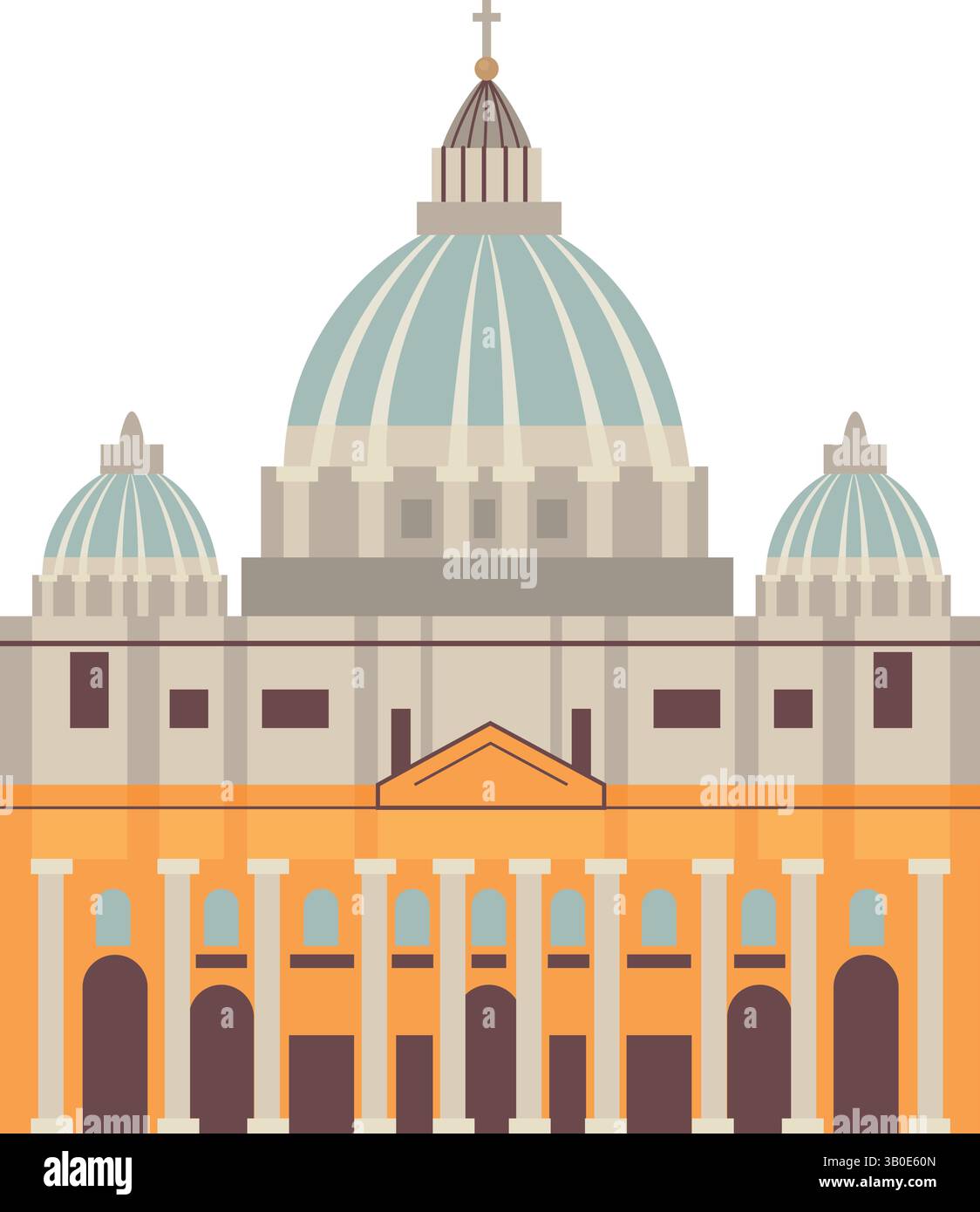 Sixtinische Kapelle Dome Petersdom Architektur Vatikanstadt Renaissance Illustration Stock Vektor