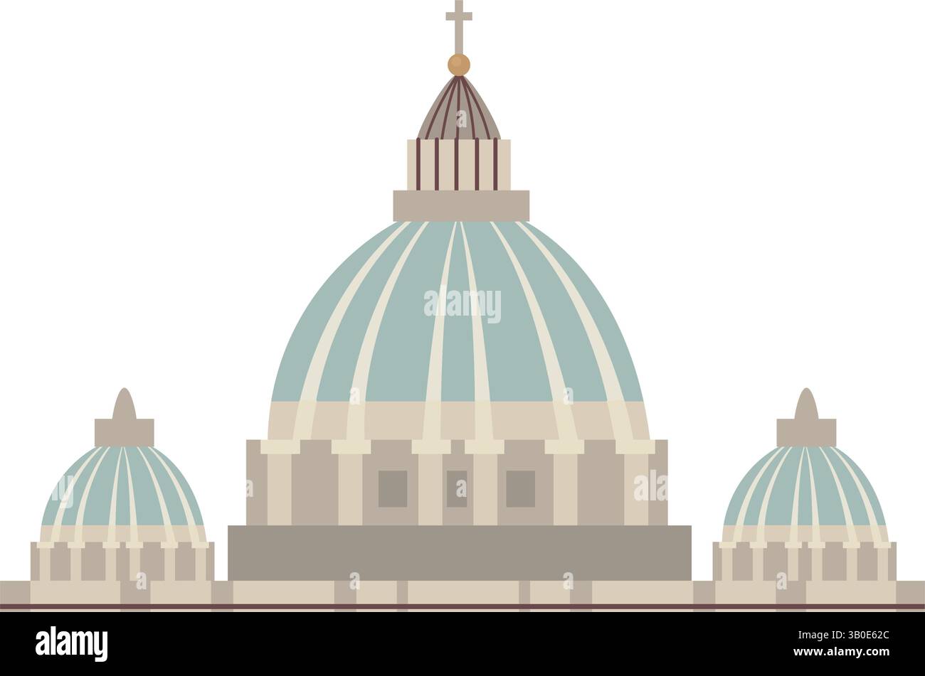 Vatikanstadt Architektur Kuppel St. Peters Basilika Religiöse Kunst Design Illustration Stock Vektor