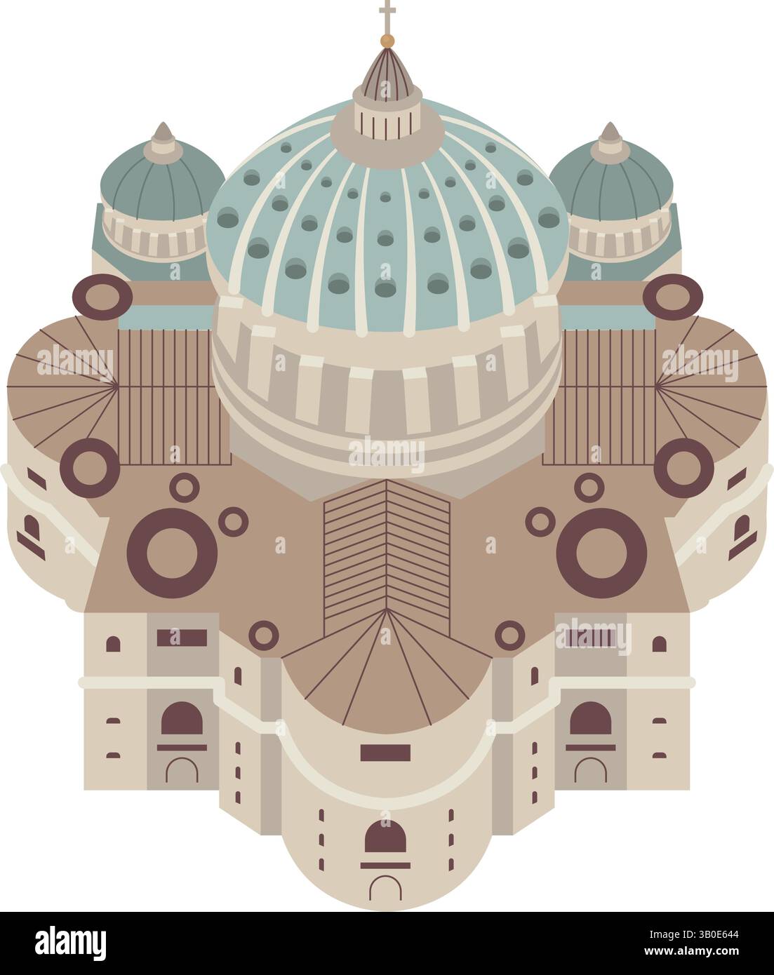 Sixtinische Kapelle Ikonische Kuppelarchitektur Religiöse Kunst Vatikanische Struktur Illustration Stock Vektor