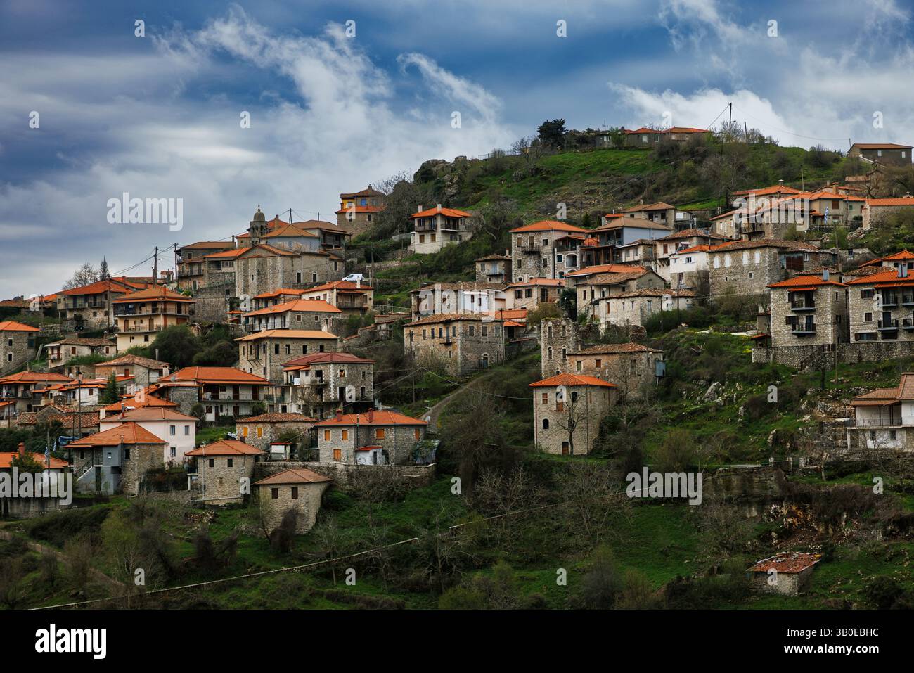Dimitsana, Griechenland. Dimitsana ist ein Bergdorf in Arcadia, Peloponnes, Griechenland. Stockfoto