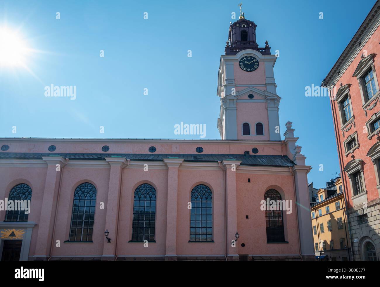 Storkyrkan, auch Stockholms domkyrka und Sankt Nikolai Kyrka genannt, ist die älteste Kirche in Stockholm. Stockfoto