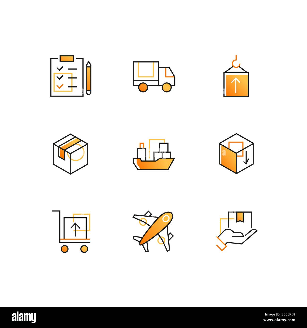 Logistik – Icons im Stil eines modernen Liniendesigns Stock Vektor