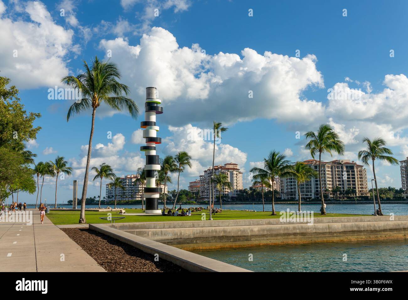 Blick auf den South Pointe Park in South Beach, Miami Beach, Florida Stockfoto