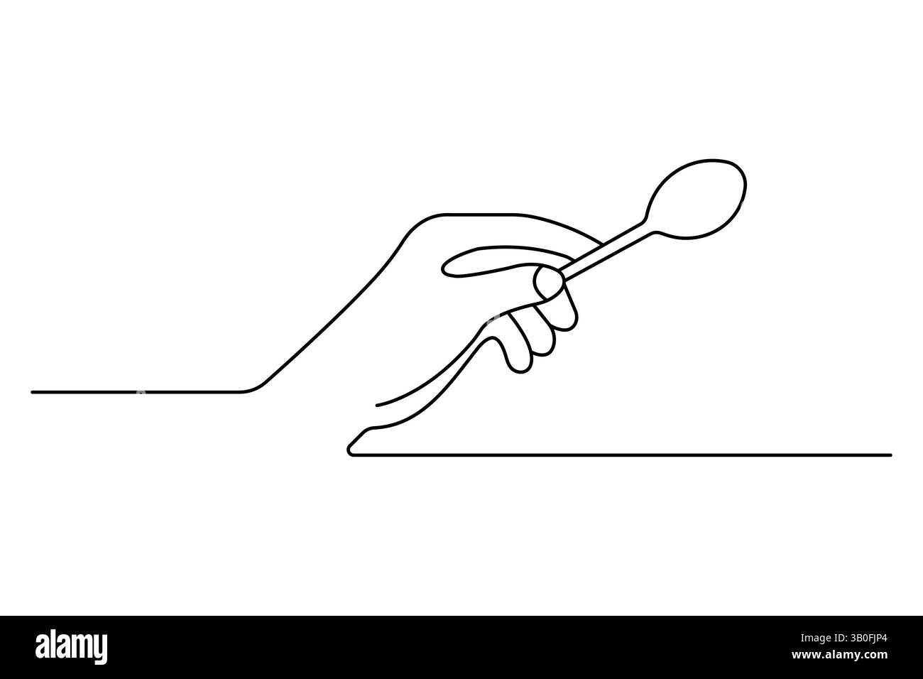 Durchgehende einzeilige Grafik einfaches Messer und Gabel Skizze Umrissvektor Illustration Stock Vektor