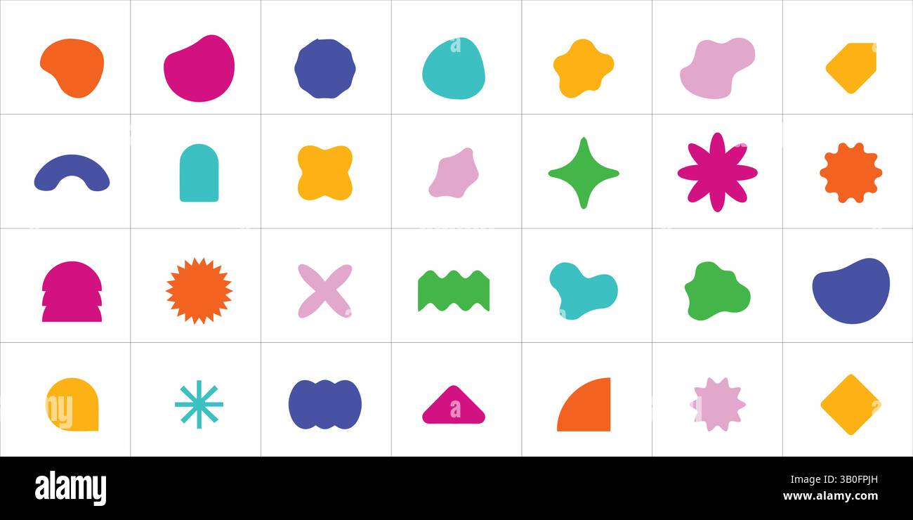 Bunte Abstrakte Geometrische Blob-Formen – Modern Vector Design Elements Set Stock Vektor