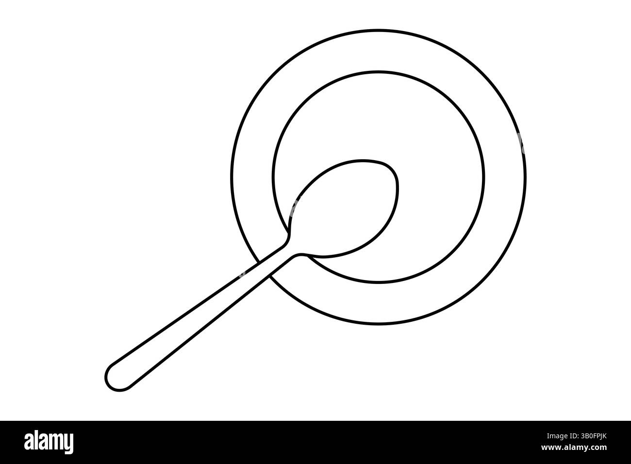 Durchgehende einzeilige Grafik einfaches Messer und Gabel Skizze Umrissvektor Illustration Stock Vektor