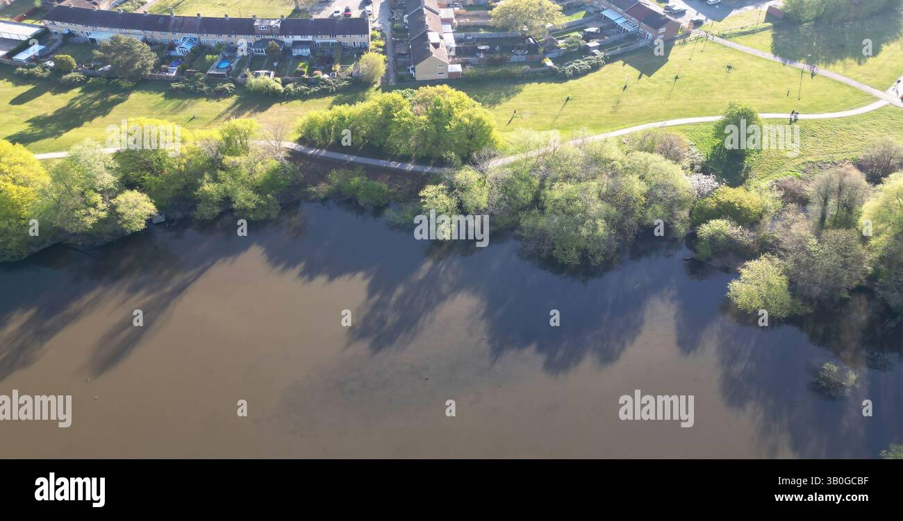 Luftaufnahme des Ifield Mille Teiches in crawley West sussex Stockfoto