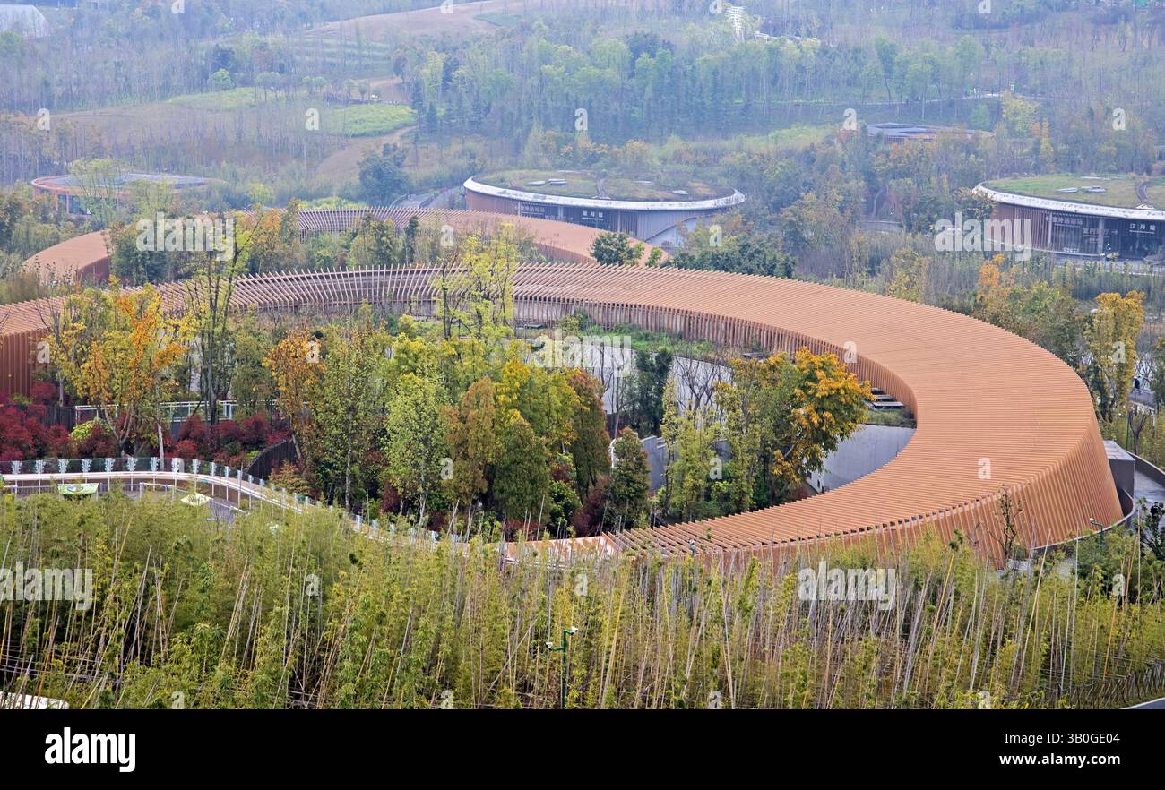 Überblick über die weltberühmte Forschungsbasis für Riesenpanda chengdu in chengdu china Stockfoto