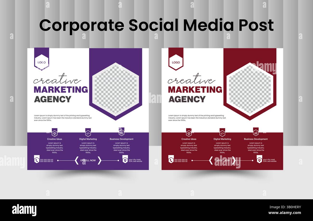 Moderne Marketingagentur Business Flyer Poster Design Vorlage Stock Vektor