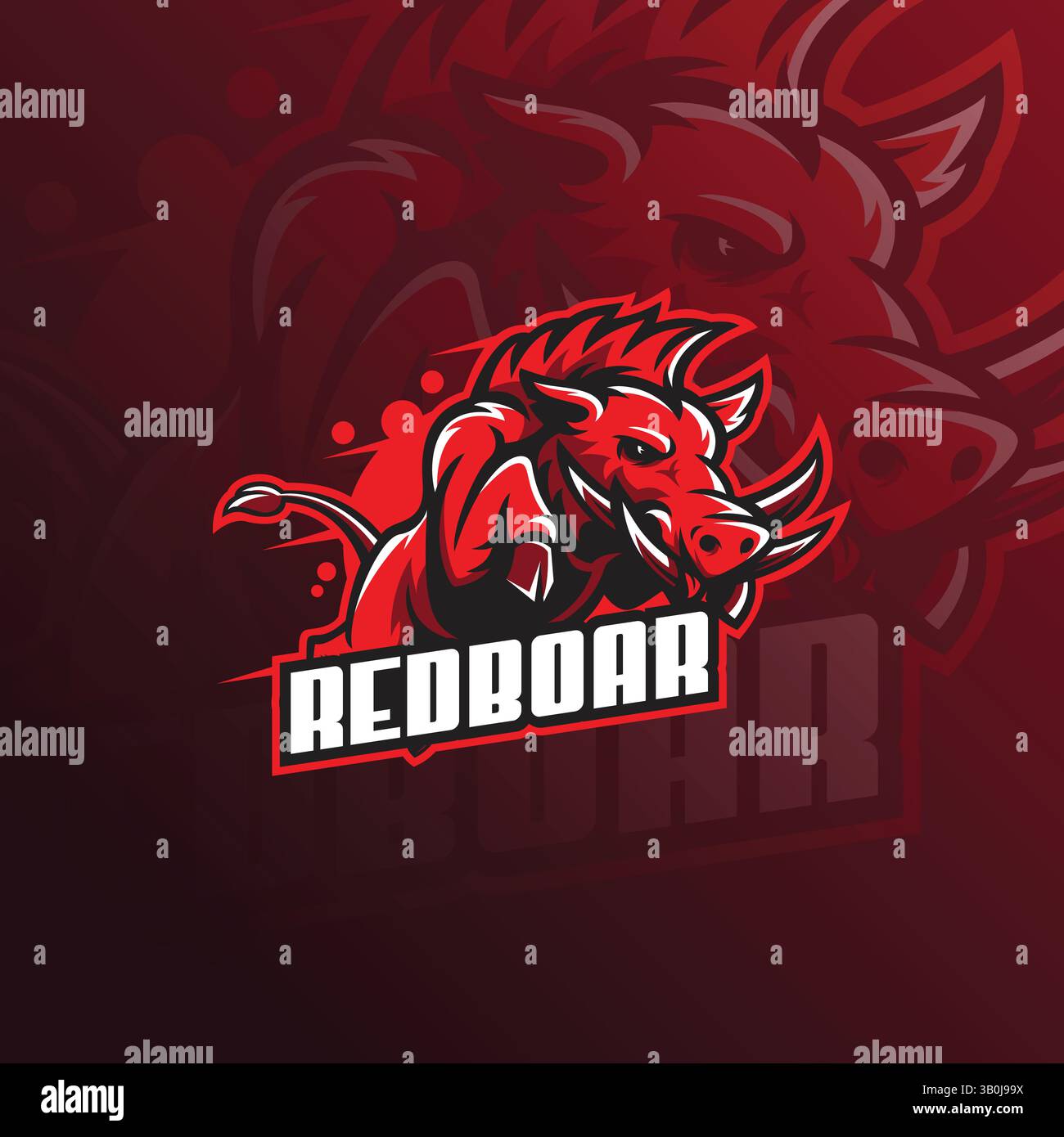 Wildschwein oder Eber Maskottchen Logo Vektor Illustration Stock Vektor