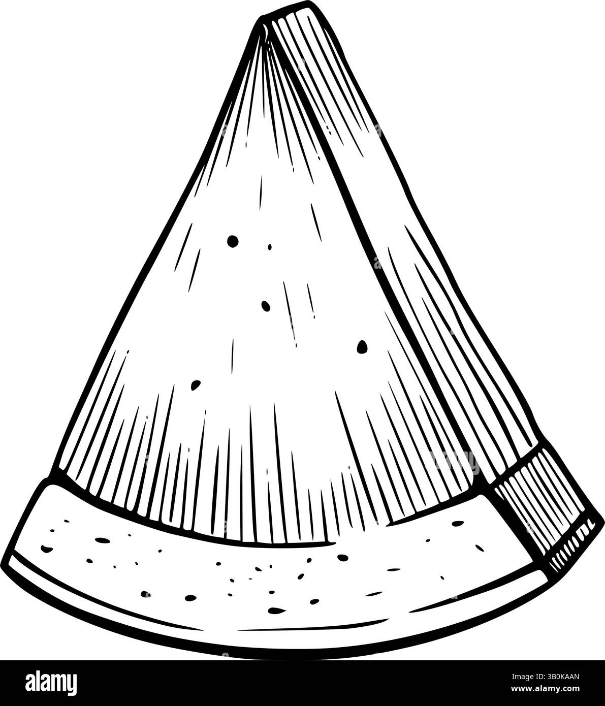 Schwarz-weiße Vektor-Illustration mit Zitronenkeil in Gravurstil. Lineare Zeichnung von Zitrusscheiben im Gravurstil für Vintage-Food-Projekte A Stock Vektor