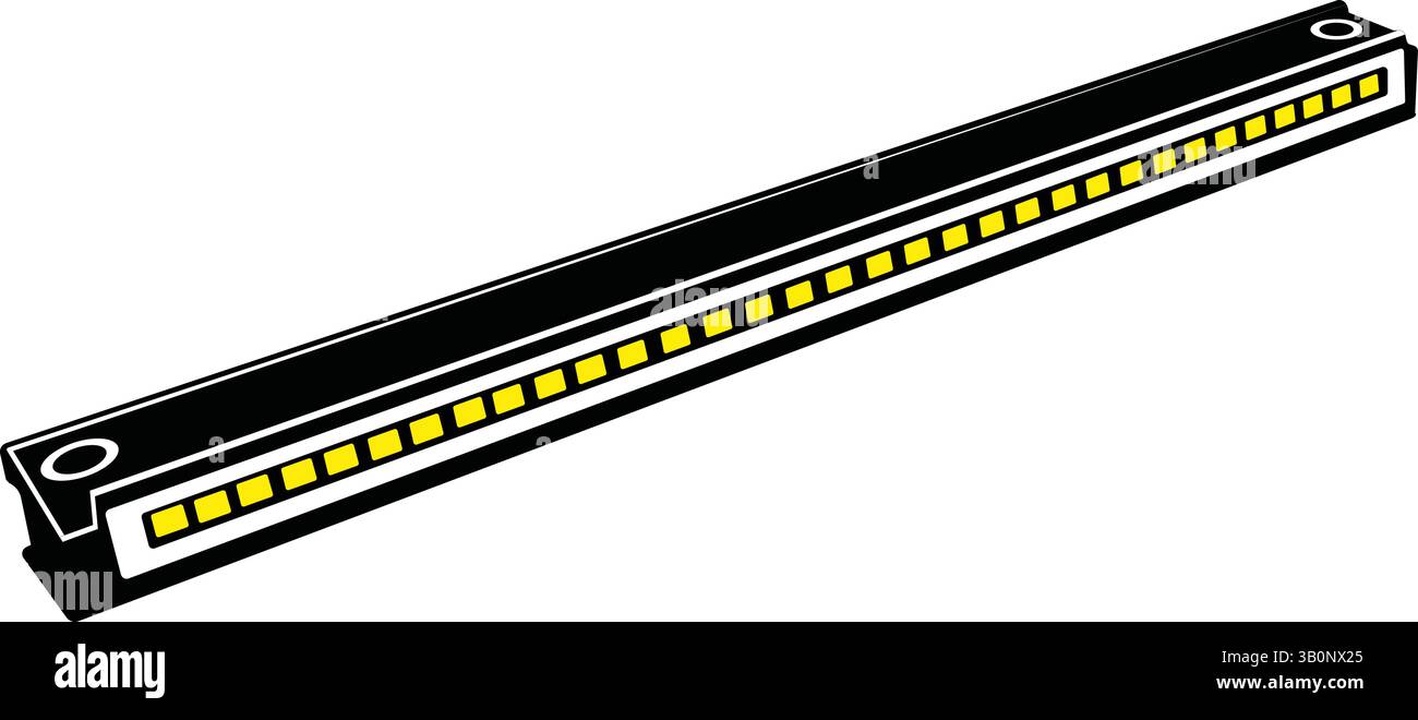 Modernes Auto-Innenraum-LED-Licht-Zubehör Schwarz-weiß-Vektor-Design für stilvolles Fahrzeug Stock Vektor