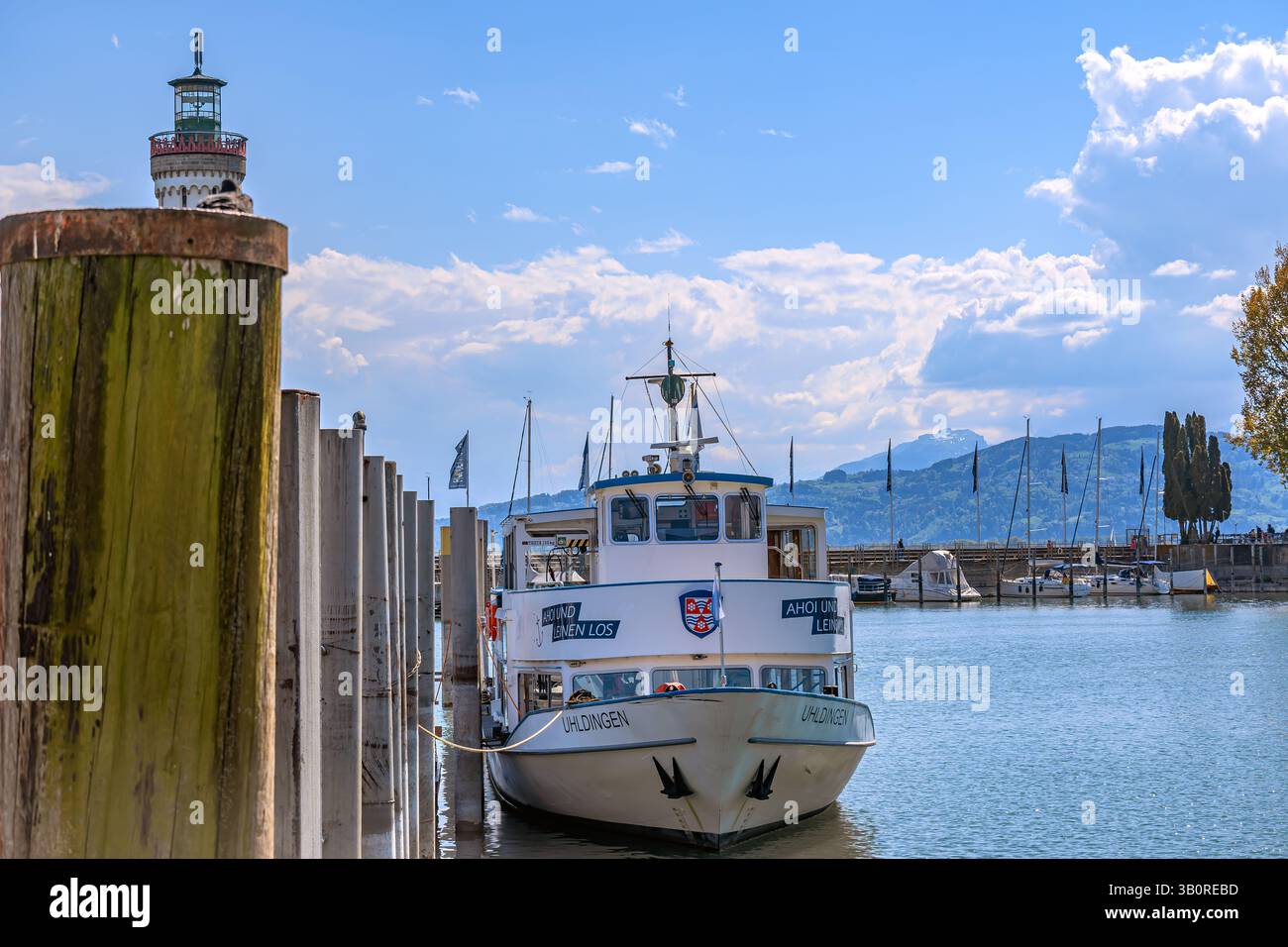 Bodenseehafen bei Lindau Stockfoto