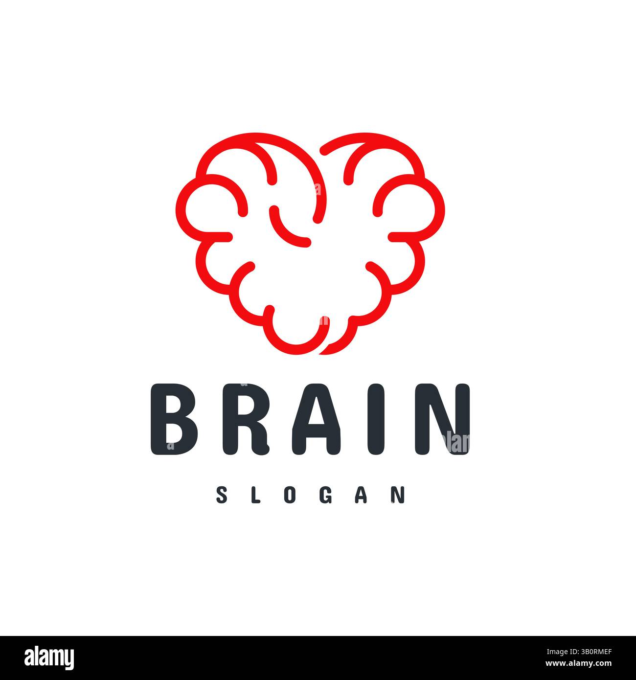 Einfaches Brain Design in Herzform Logo medizinisches Logo Design Stock Vektor