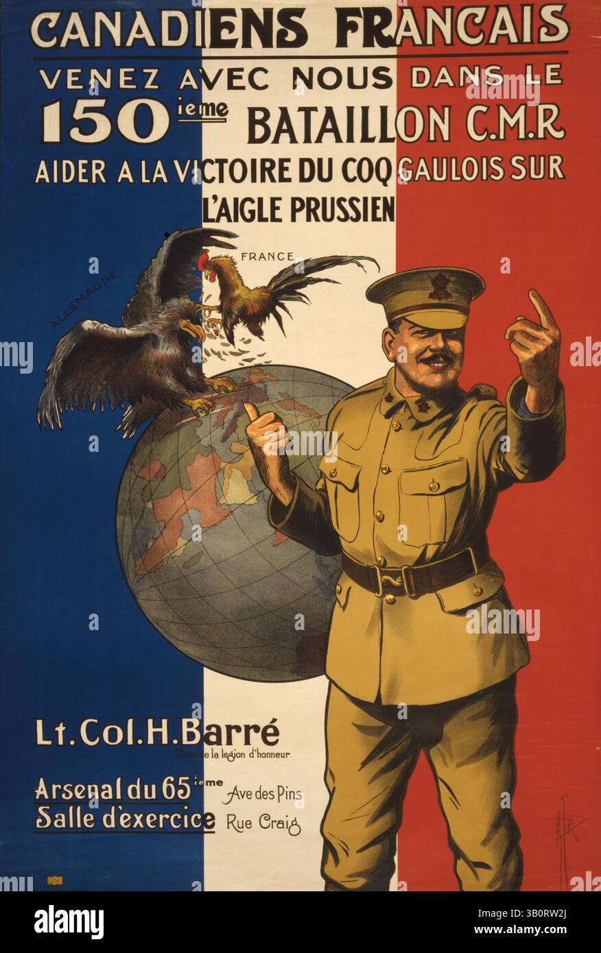 1915 - Kanada - die Franzosen kommen mit uns im 150. Bataillon C.M.R. helfen beim Sieg. (Kreditbild: © BuyEnlarge/ZUMAPRESS.com) Stockfoto