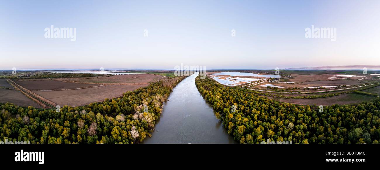 Landschaft des Donaudeltas in der Nähe von Murighiol und Saint George Branch, Rumänien Stockfoto