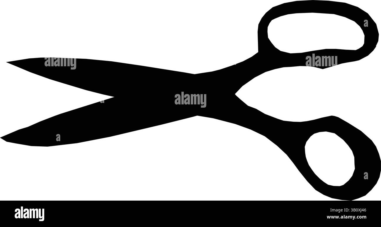 Minimalistische Silhouette der offenen Schere Stock Vektor