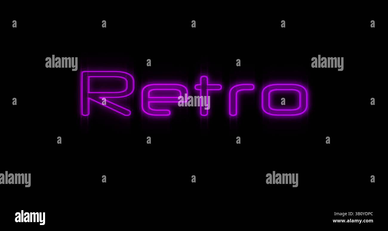 Bild des Retro-Textes auf schwarzem Hintergrund Stockfoto