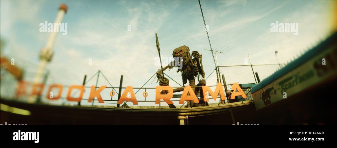 Handelsschild, Spook-A-Rama, Deno's Wonder Wheel Amusement Park, Coney Island, Brooklyn, New York City, New York State, USA Stockfoto