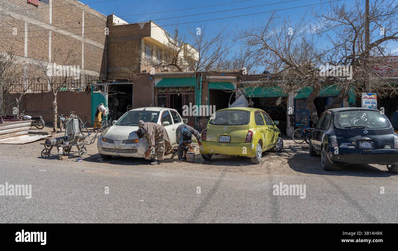 Herat, Afghanistan, Straßenbahnwäsche Stockfoto