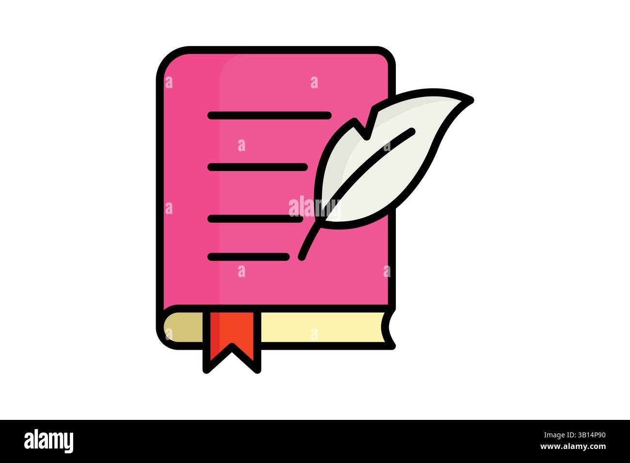 Quill-Symbol. Symbolstil für farbige Umrisse. Symbol für Recht und Gerechtigkeit. Vektorillustration für Regelelemente Stock Vektor