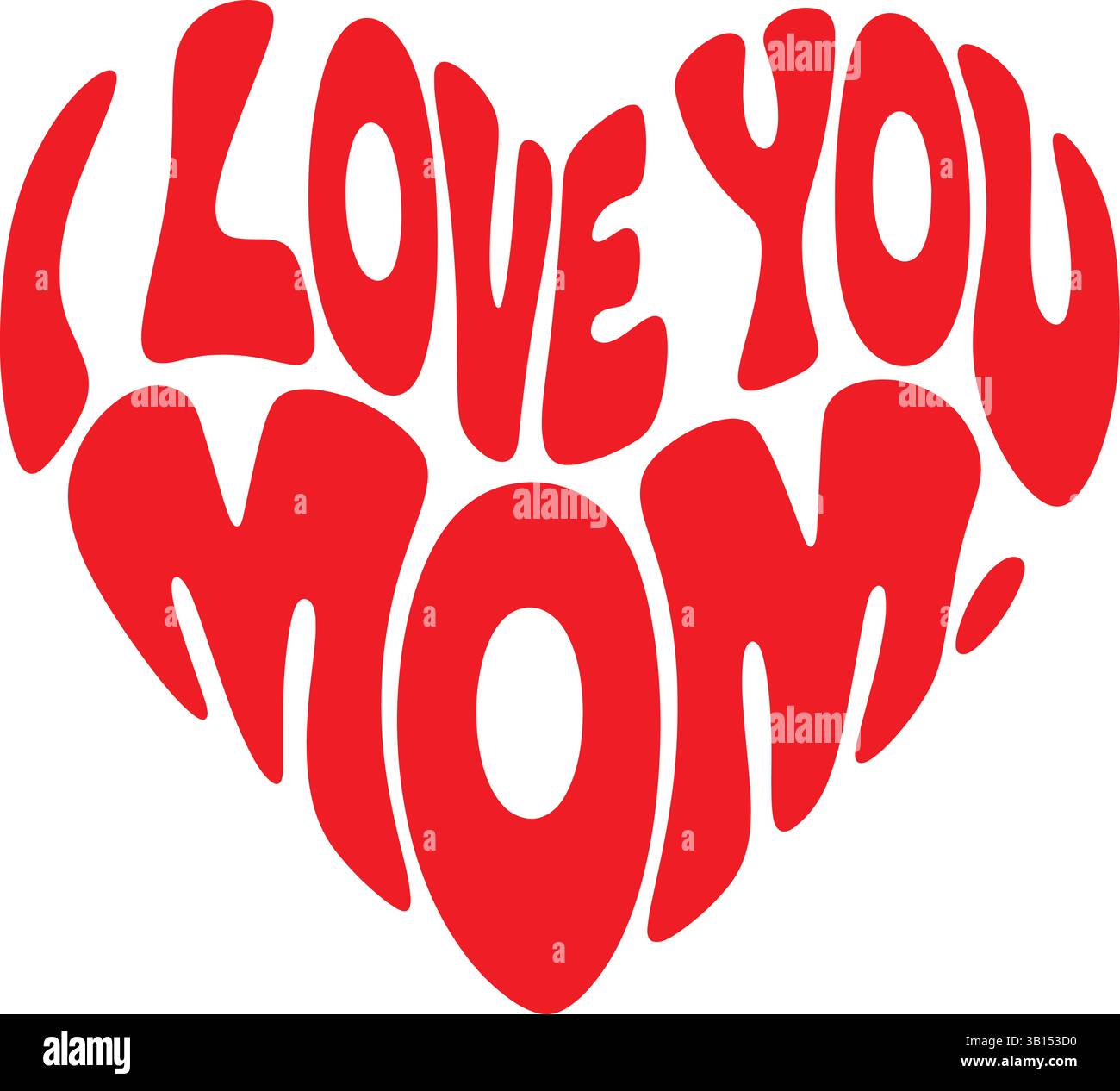Ich liebe dich Mama Herz Typografie Vektor Illustration Stock Vektor