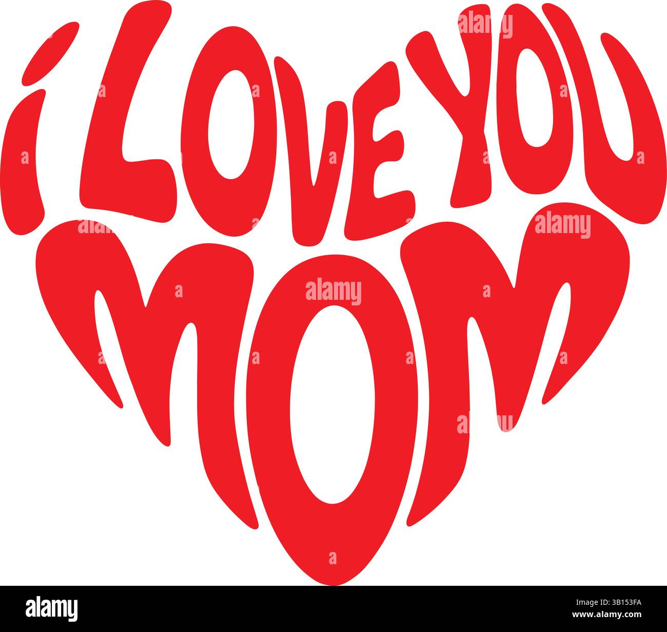 Ich liebe dich Mama Herz Typografie Vektor Illustration Stock Vektor