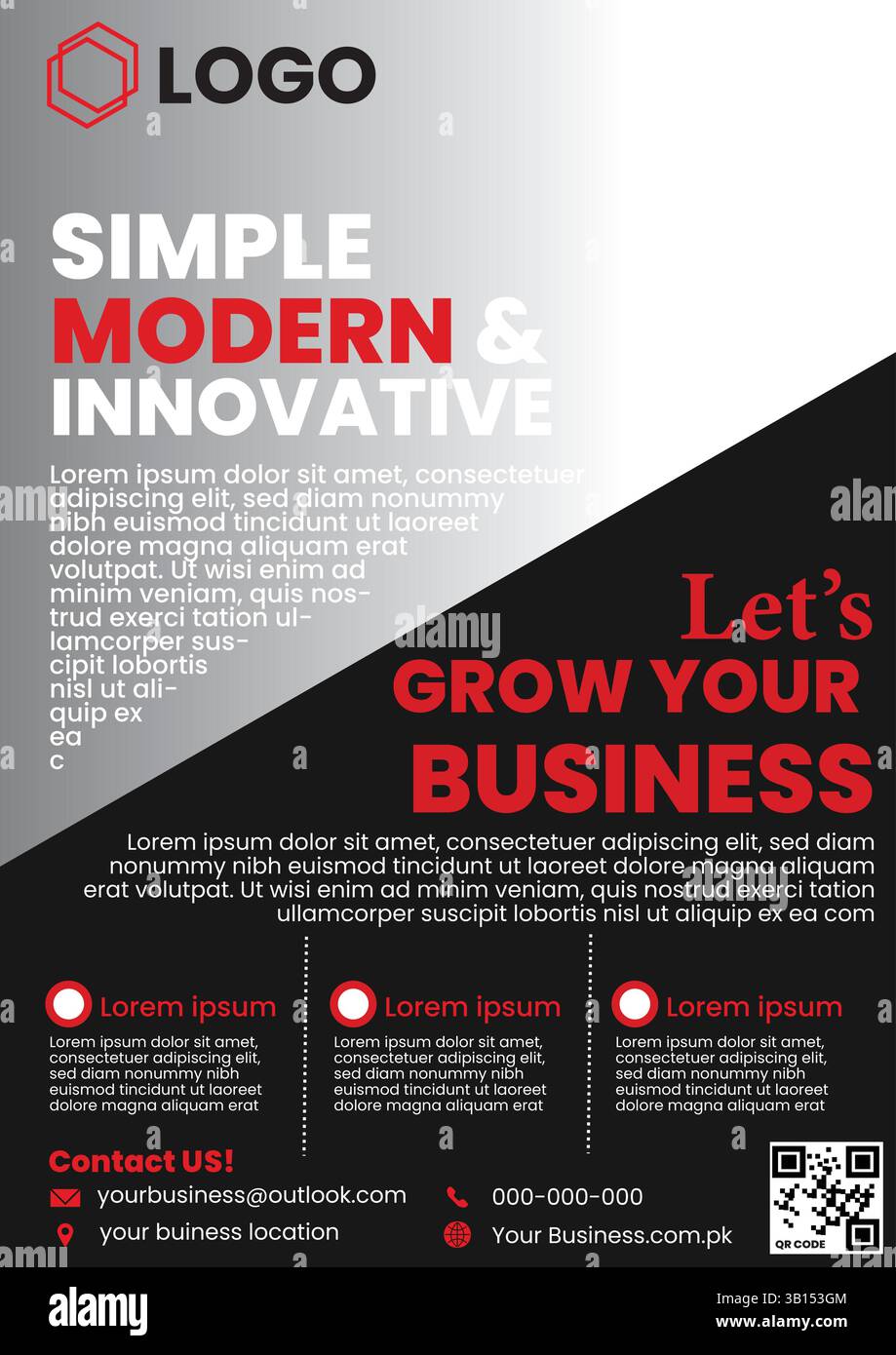 Moderne bearbeitbare Flyer-Vorlage | Corporate Poster Design für Marketing und Branding Stock Vektor