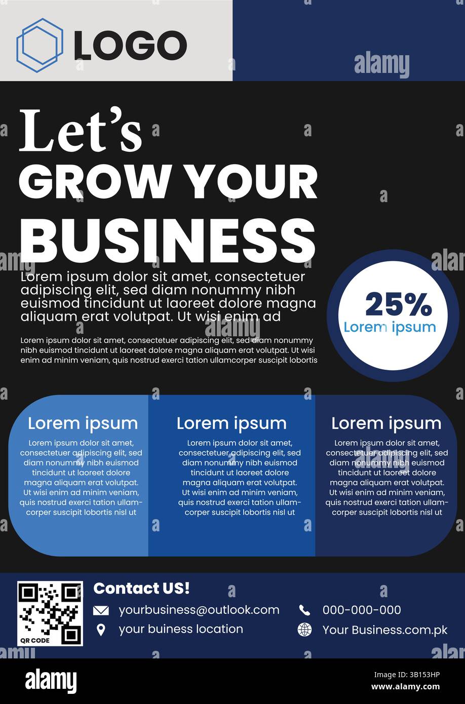 Moderne bearbeitbare Flyer-Vorlage | Corporate Poster Design für Marketing und Branding Stock Vektor