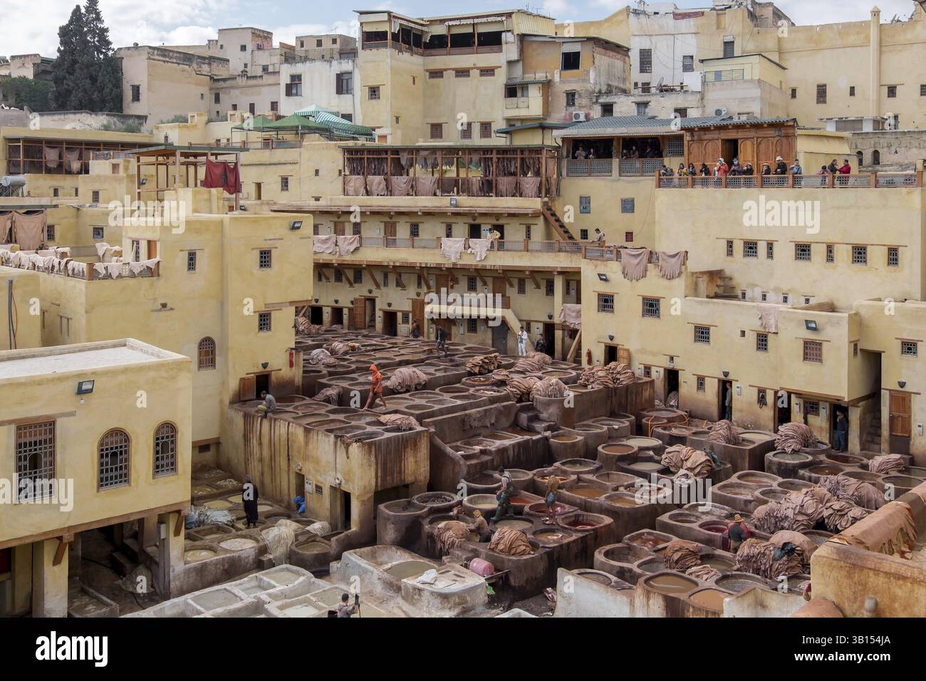 Gerber- und Färberviertel, Fes el Bali, Fes, Marokko, Afrika Stockfoto