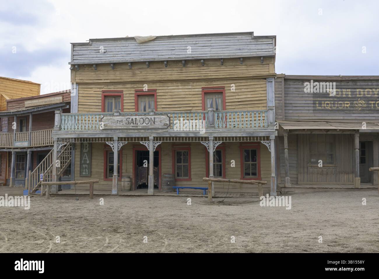 Saloon im westlichen Dorf Fort Bravo oder Texas Hollywood, Almeria, Spanien, Europa Stockfoto