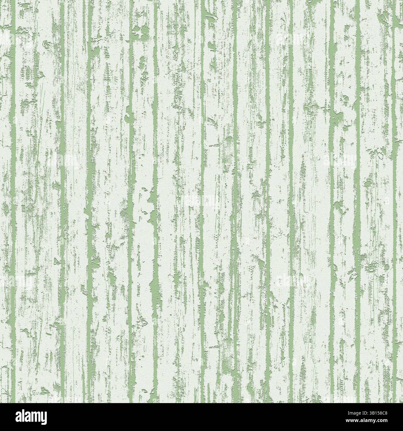 Grüner und weißer, vertikaler, strukturierter Hintergrund mit Holzmaserung, der Verschleiß zeigt. Weißrussland Stockfoto
