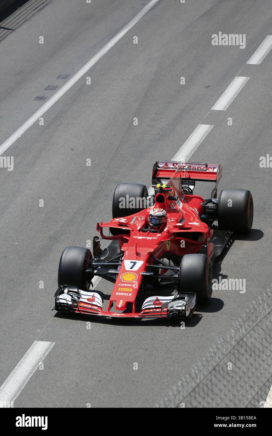 Kimi Raekkoenen, Ferrari, Formel-1-Rennen, Formel-1-Rennen, Formel-1-Rennen, Formel-1-Grand-Prix Monaco 2017 Stockfoto