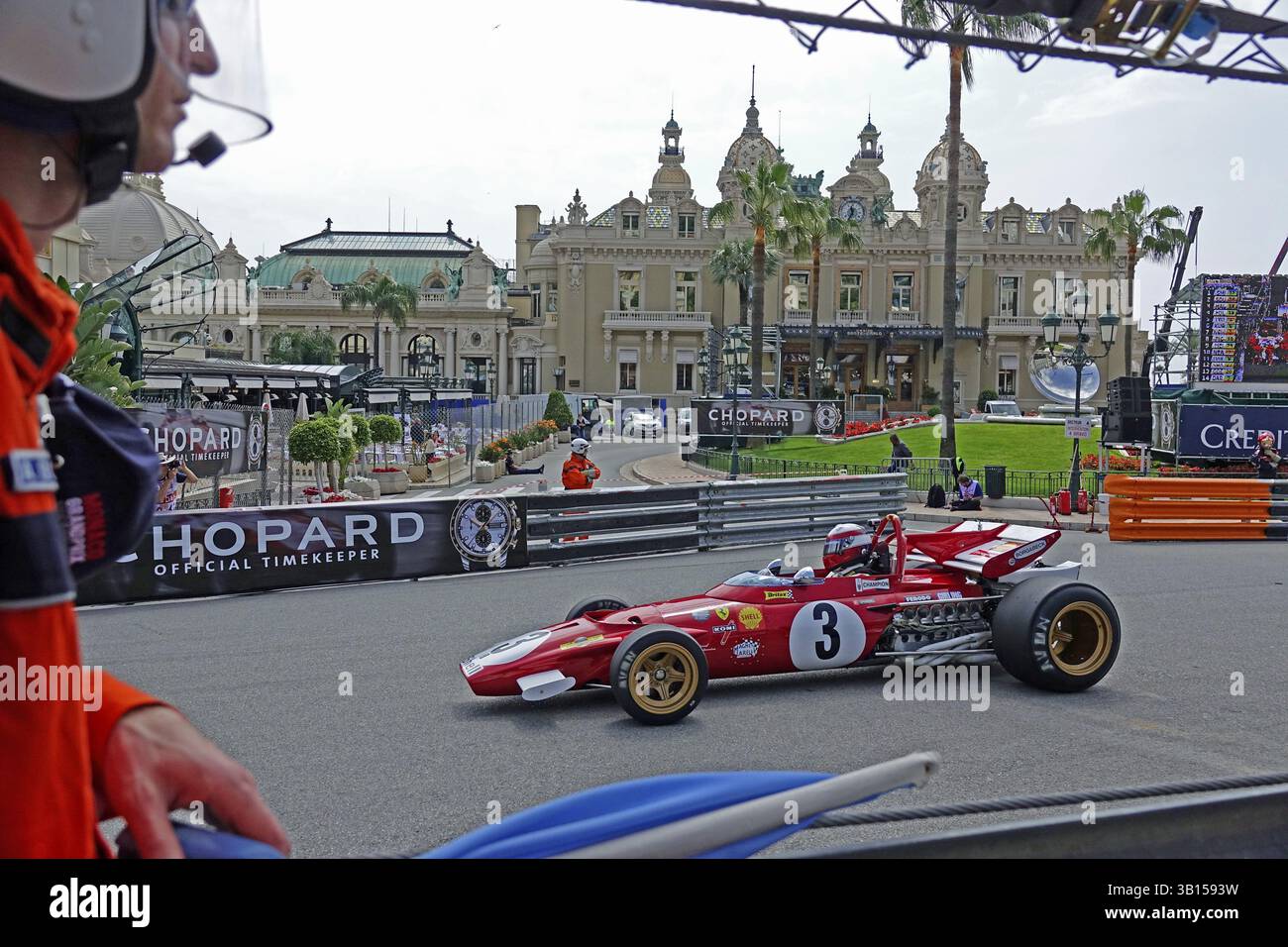 Ferrari 312B, Formel-1-Rennwagen der Serie E von 1966 bis 1972, auf dem Platz vor dem Casino Monte-Carlo, 11. Grand Prix Monaco Historique, Pr Stockfoto