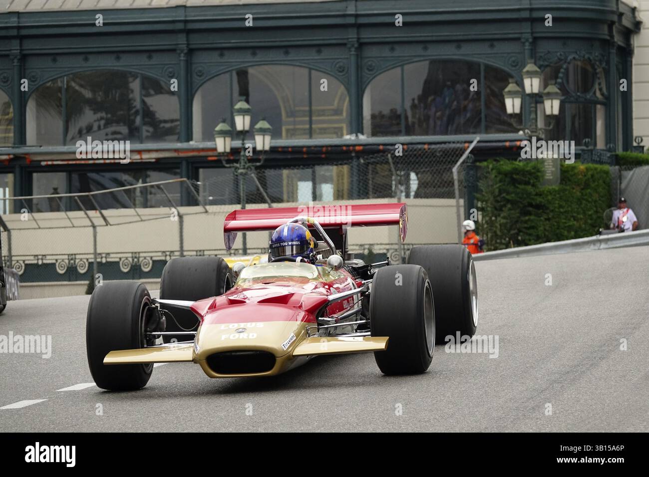 Lotus 49B, Formel-1-Rennwagen der Serie E von 1966 bis 1972, auf dem Platz vor dem Casino Monte-Carlo, 11. Grand Prix Monaco Historique, Princ Stockfoto