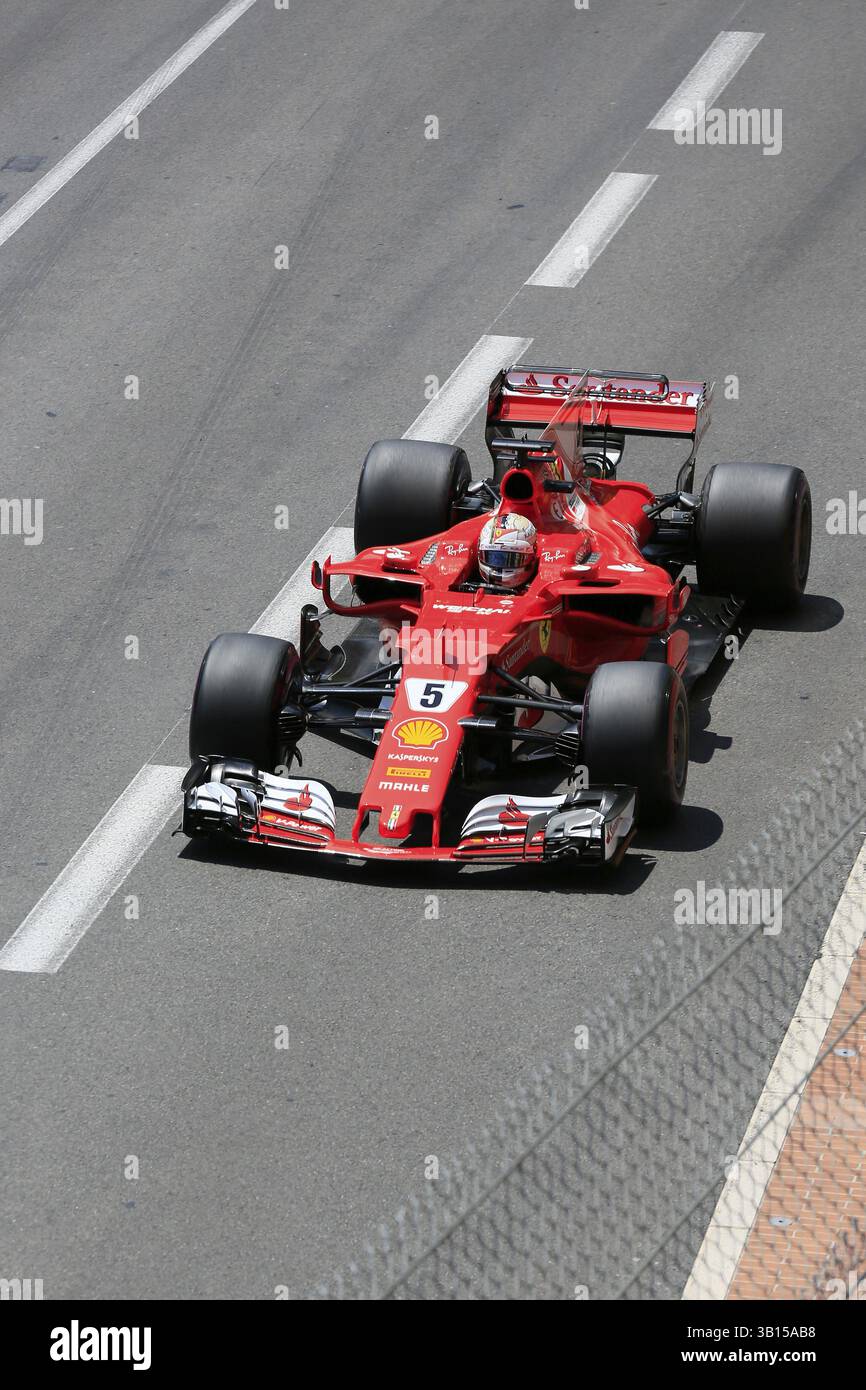 Sebastian Vettel, Ferrari, Formel-1-Rennen, Formel 1, Formel-1-Grand-Prix Monaco 2017 Stockfoto