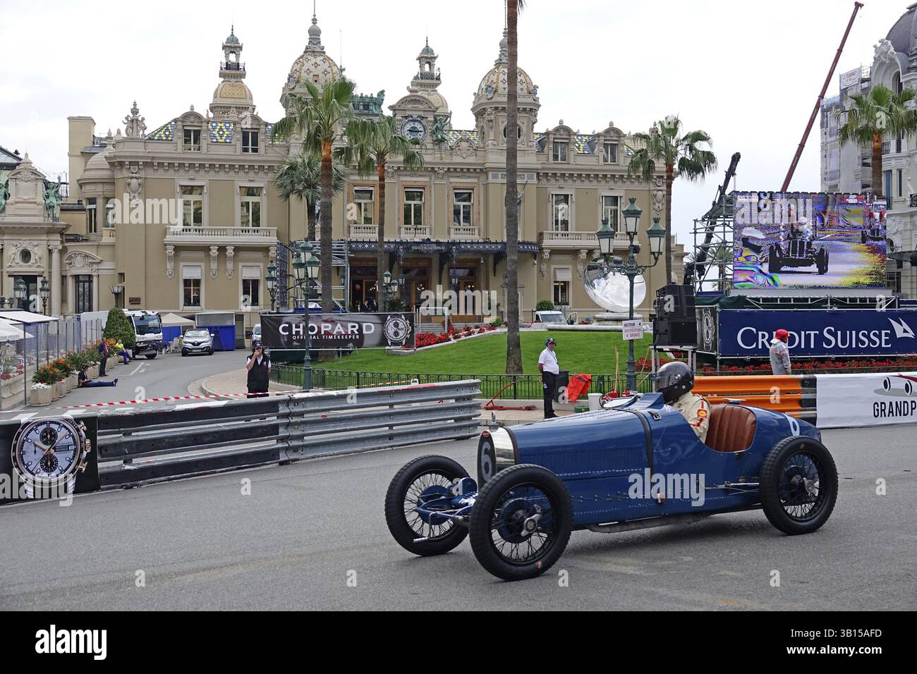 Bugatti 37 von 1926 vor dem Monte-Carlo Casino, Parade der alten Vorkriegs-Rennwagen, 11. Grand Prix Monaco Historique 2018, Fürstentum o Stockfoto